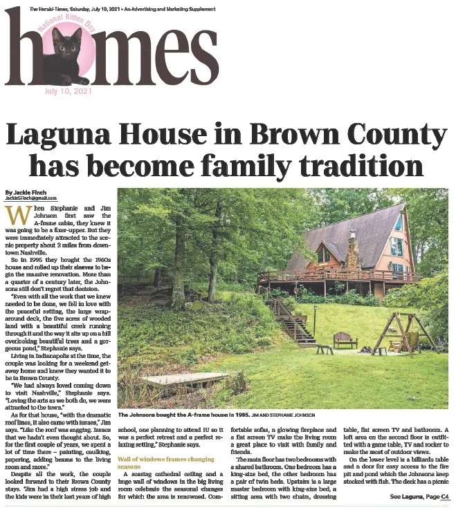 The Herald-Times news clipping: Laguna House in Brown County has become family tradition